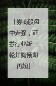 券商股盘中走强，证券行业新一轮并购预期再起