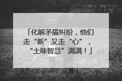 化解矛盾纠纷，他们走“新”又走“心”，“土味智慧”满满！