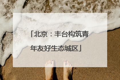 北京：丰台构筑青年友好生态城区