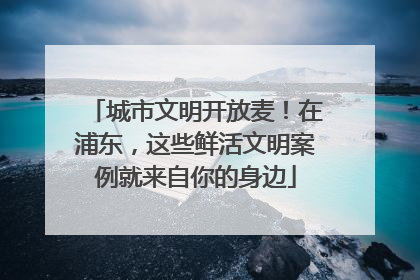 城市文明开放麦！在浦东，这些鲜活文明案例就来自你的身边