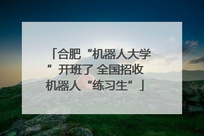 合肥“机器人大学”开班了 全国招收机器人“练习生”