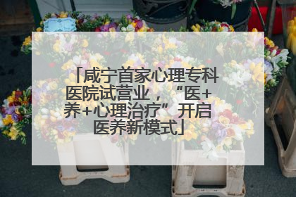 咸宁首家心理专科医院试营业，“医+养+心理治疗”开启医养新模式
