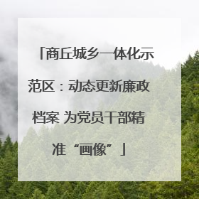商丘城乡一体化示范区：动态更新廉政档案 为党员干部精准“画像”