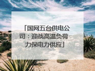 国网五台供电公司：迎战高温负荷 力保电力供应