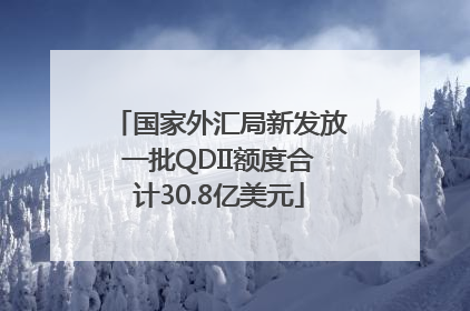 国家外汇局新发放一批QDII额度合计30.8亿美元