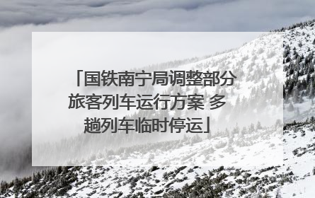 国铁南宁局调整部分旅客列车运行方案 多趟列车临时停运