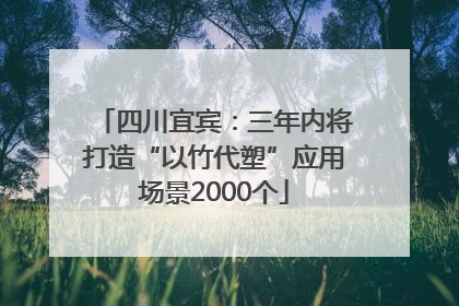 四川宜宾：三年内将打造“以竹代塑”应用场景2000个