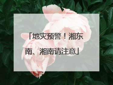 地灾预警！湘东南、湘南请注意