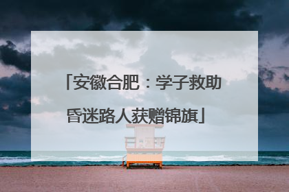 安徽合肥：学子救助昏迷路人获赠锦旗