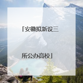安徽拟新设三所公办高校
