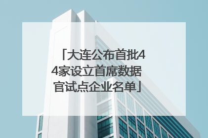 大连公布首批44家设立首席数据官试点企业名单