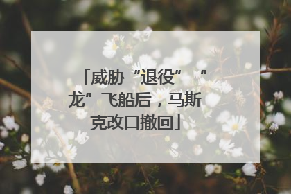 威胁“退役”“龙”飞船后，马斯克改口撤回