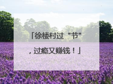 徐楼村过“节”，过瘾又赚钱！