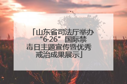 山东省司法厅举办“6·26”国际禁毒日主题宣传暨优秀戒治成果展示