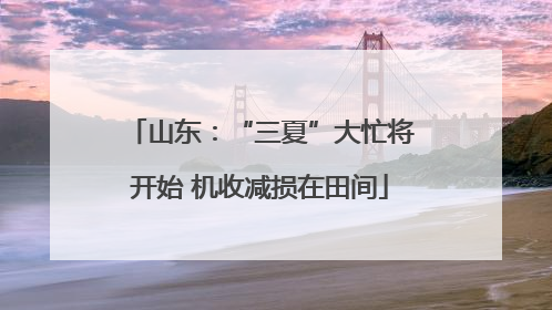 山东：“三夏”大忙将开始 机收减损在田间