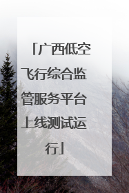 广西低空飞行综合监管服务平台上线测试运行