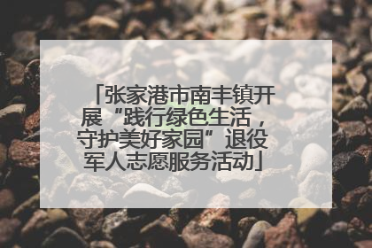 张家港市南丰镇开展“践行绿色生活，守护美好家园”退役军人志愿服务活动