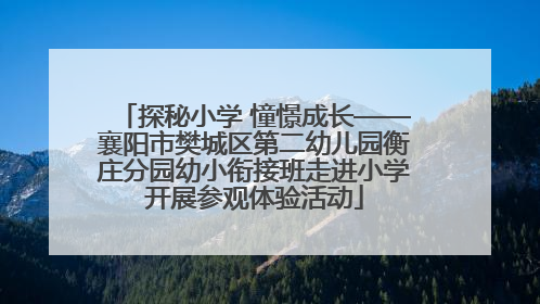 探秘小学 憧憬成长——襄阳市樊城区第二幼儿园衡庄分园幼小衔接班走进小学开展参观体验活动