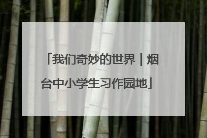 我们奇妙的世界｜烟台中小学生习作园地