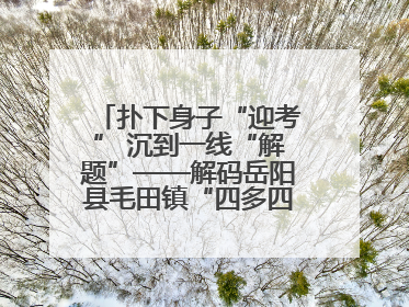 扑下身子“迎考” 沉到一线“解题”——解码岳阳县毛田镇“四多四好”工作法