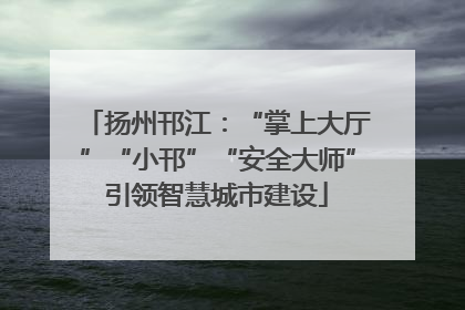 扬州邗江：“掌上大厅”“小邗”“安全大师”引领智慧城市建设