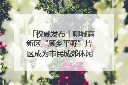 权威发布｜聊城高新区“顾乡平野”片区成为市民城郊休闲全新目的地