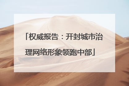 权威报告：开封城市治理网络形象领跑中部