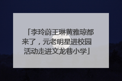 李玲蔚王琳黄雅琼都来了，元老明星进校园活动走进文龙巷小学