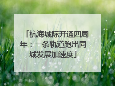 杭海城际开通四周年：一条轨道跑出同城发展加速度