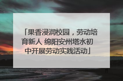 果香浸润校园，劳动培育新人 绵阳安州塔水初中开展劳动实践活动