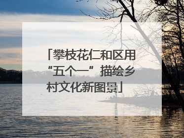 攀枝花仁和区用“五个一”描绘乡村文化新图景