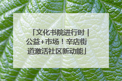 文化书院进行时｜公益+市场！辛店街道激活社区新动能