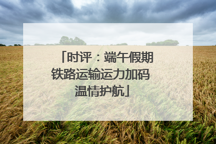 时评：端午假期铁路运输运力加码 温情护航