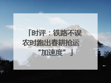 时评：铁路不误农时跑出春耕抢运“加速度”