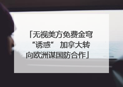 无视美方免费金穹“诱惑” 加拿大转向欧洲谋国防合作