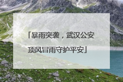 暴雨突袭，武汉公安顶风冒雨守护平安