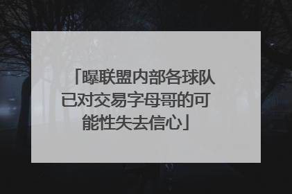 曝联盟内部各球队已对交易字母哥的可能性失去信心