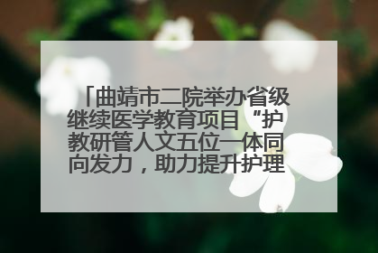 曲靖市二院举办省级继续医学教育项目“护教研管人文五位一体同向发力，助力提升护理效能学习班”