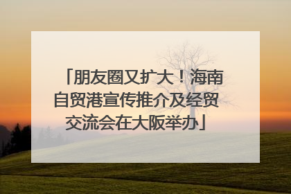 朋友圈又扩大！海南自贸港宣传推介及经贸交流会在大阪举办