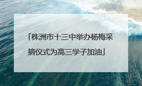 株洲市十三中举办杨梅采摘仪式为高三学子加油