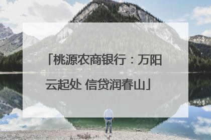 桃源农商银行：万阳云起处 信贷润春山
