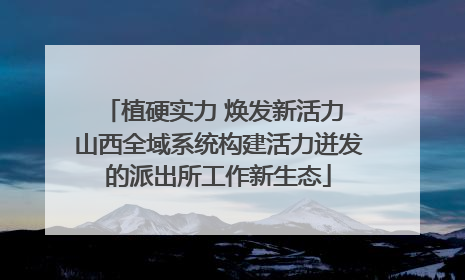 植硬实力 焕发新活力 山西全域系统构建活力迸发的派出所工作新生态