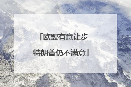 欧盟有意让步 特朗普仍不满意