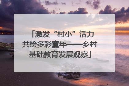 激发“村小”活力 共绘多彩童年——乡村基础教育发展观察