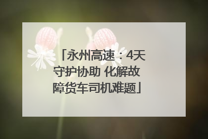 永州高速：4天守护协助 化解故障货车司机难题
