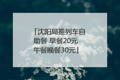 沈阳局推列车自助餐 早餐20元午餐晚餐30元