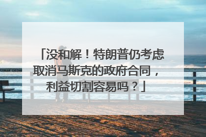 没和解！特朗普仍考虑取消马斯克的政府合同，利益切割容易吗？
