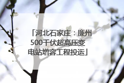 河北石家庄：廉州500千伏超高压变电站增容工程投运