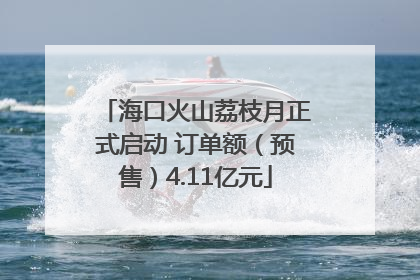 海口火山荔枝月正式启动 订单额（预售）4.11亿元