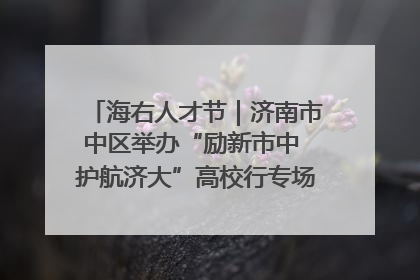海右人才节｜济南市中区举办“励新市中 护航济大”高校行专场活动暨“青年人才 乐享市中”品牌推介会
